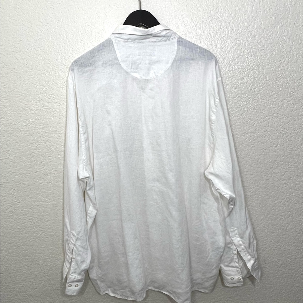 Tommy Bahama Men’s White Linen Button Down Long Sleeve Shirt Embroidered XXL - Picture 2 of 12